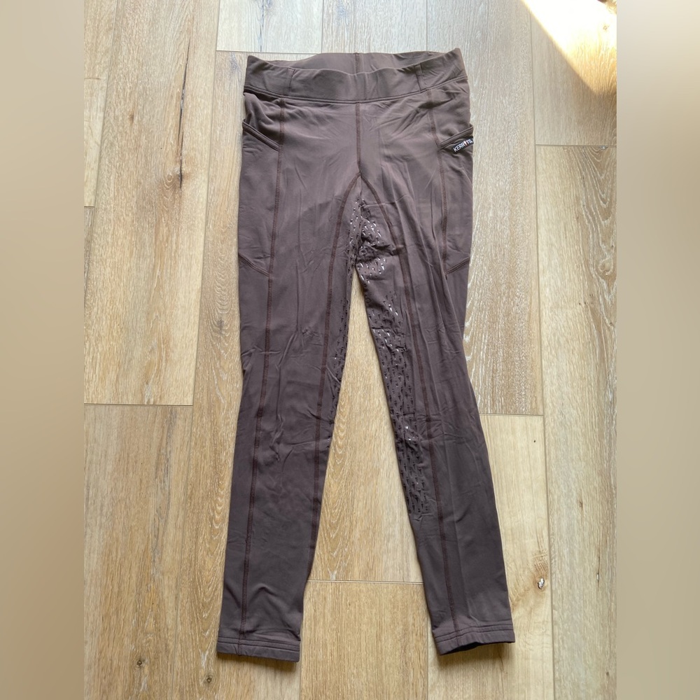 Kerrits Ice Fil Full Seat Tech Tight - Leather. Women’s large.